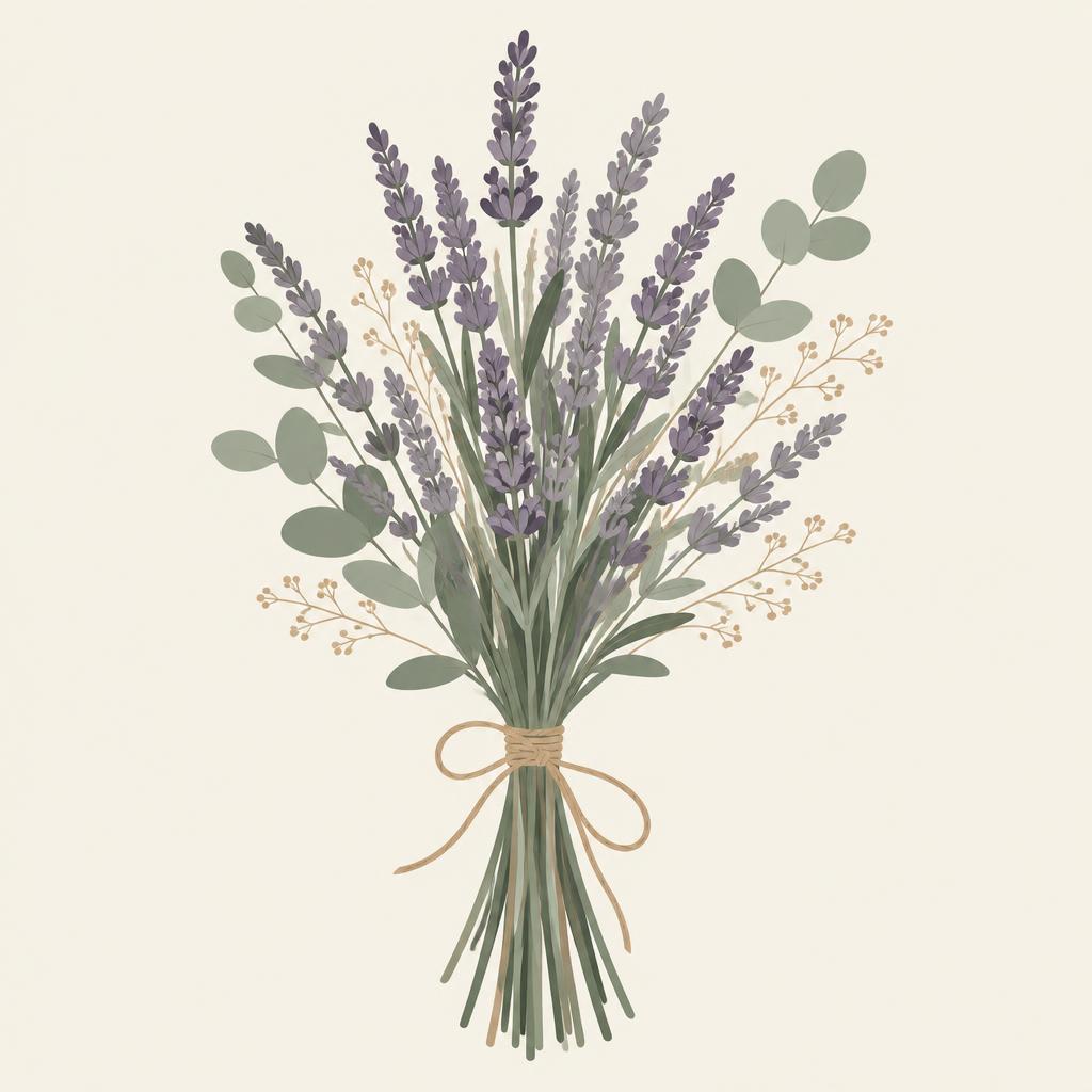 Dessin au crayon d'un bouquet de plantes médicinales